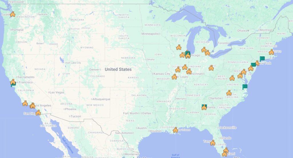 College Map as of Fall 2025